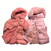 Lány öves téli kabát(110-152)