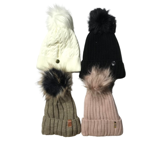 Pomponos kötött sapka (54-56)